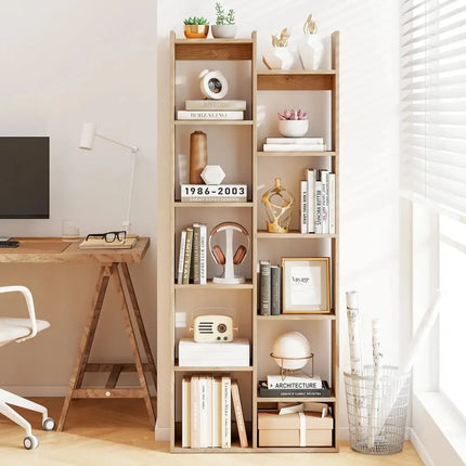 11-Tier Modern Book Organizer Bookcase with Anti-Tipping Kits-Natural Costway
