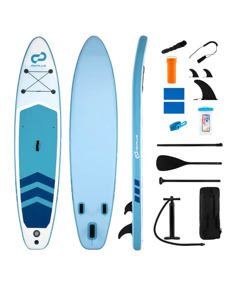 11’ Wide Inflatable Stand Up Paddle Board with Backpack for All Skill Levels-Dark Blue - Dark Blue - Surfing