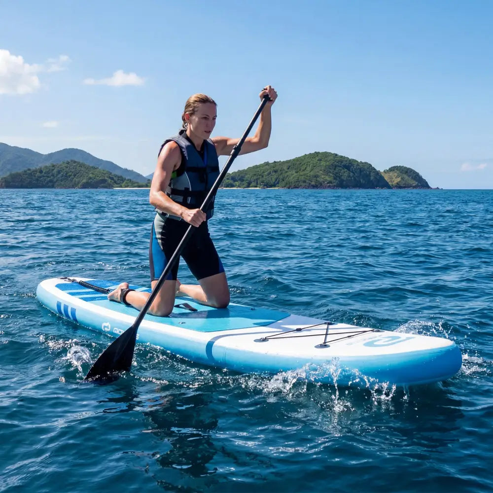 11’ Wide Inflatable Stand Up Paddle Board with Backpack for All Skill Levels-Dark Blue - Dark Blue - Surfing