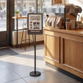11 x 17 Inch Height Adjustable Sign Holder Stand with Snap-Open Frame-Black - Black - Home Office