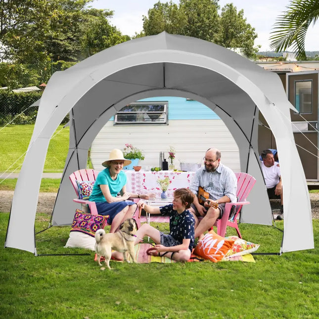 11 x 11 Inch Patio Sun Shade Shelter Canopy Tent Portable UPF 50+ Outdoor Beach-White - White - Tents