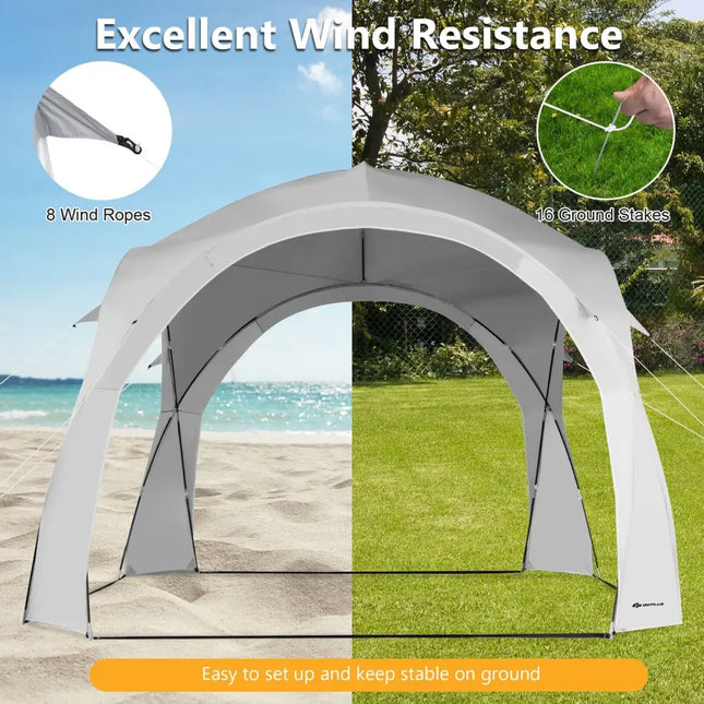 11 x 11 Inch Patio Sun Shade Shelter Canopy Tent Portable UPF 50+ Outdoor Beach-White - White - Tents