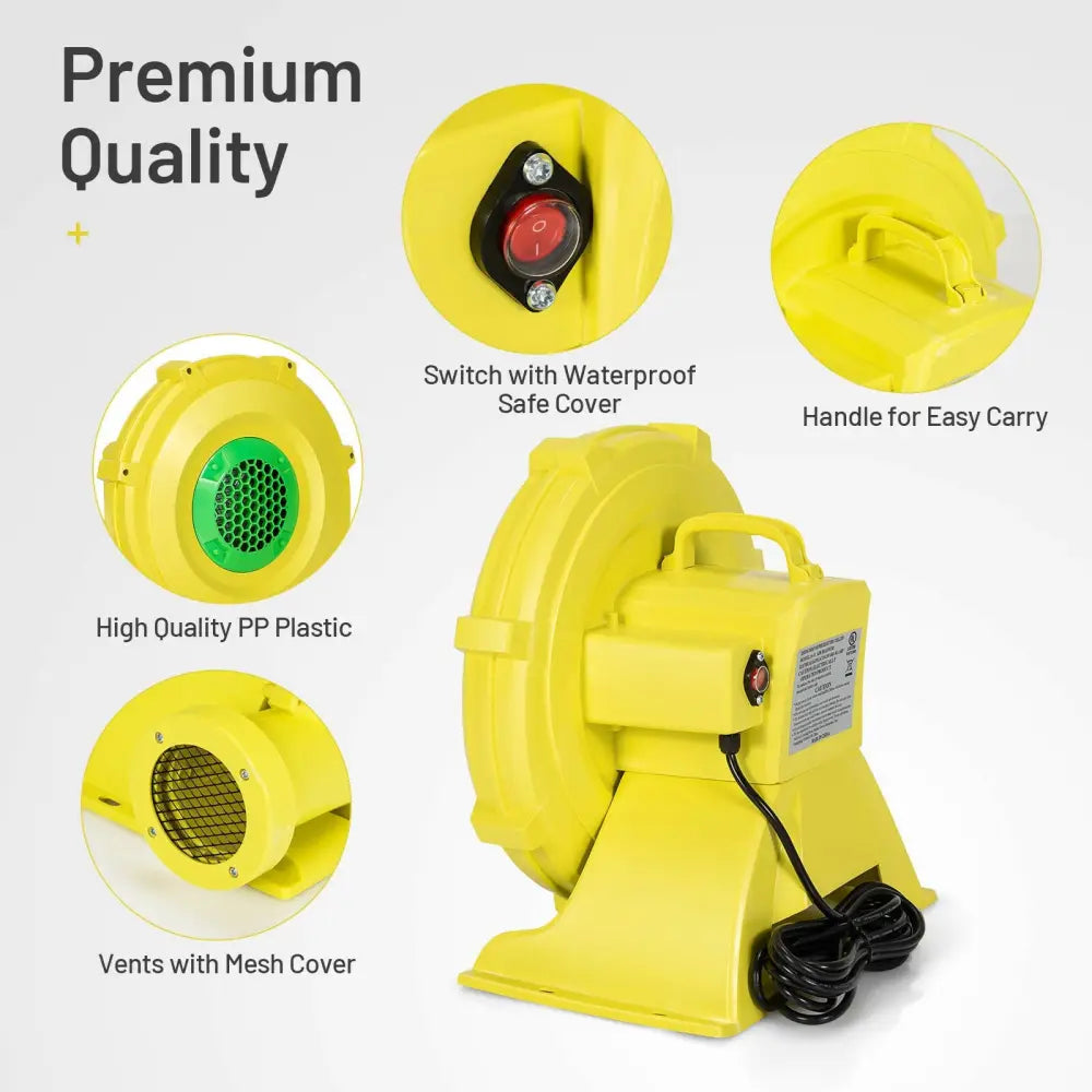 1100W Air Blower Inflatable Blower for Inflatable Bounce House - Yellow - Air Blowers