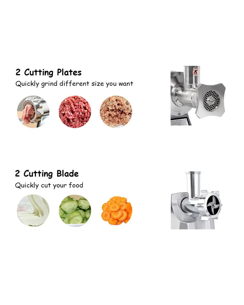 1100W Stainless Steel Heavy Duty #22 Electric Meat Grinder - Food Grinders & Mills