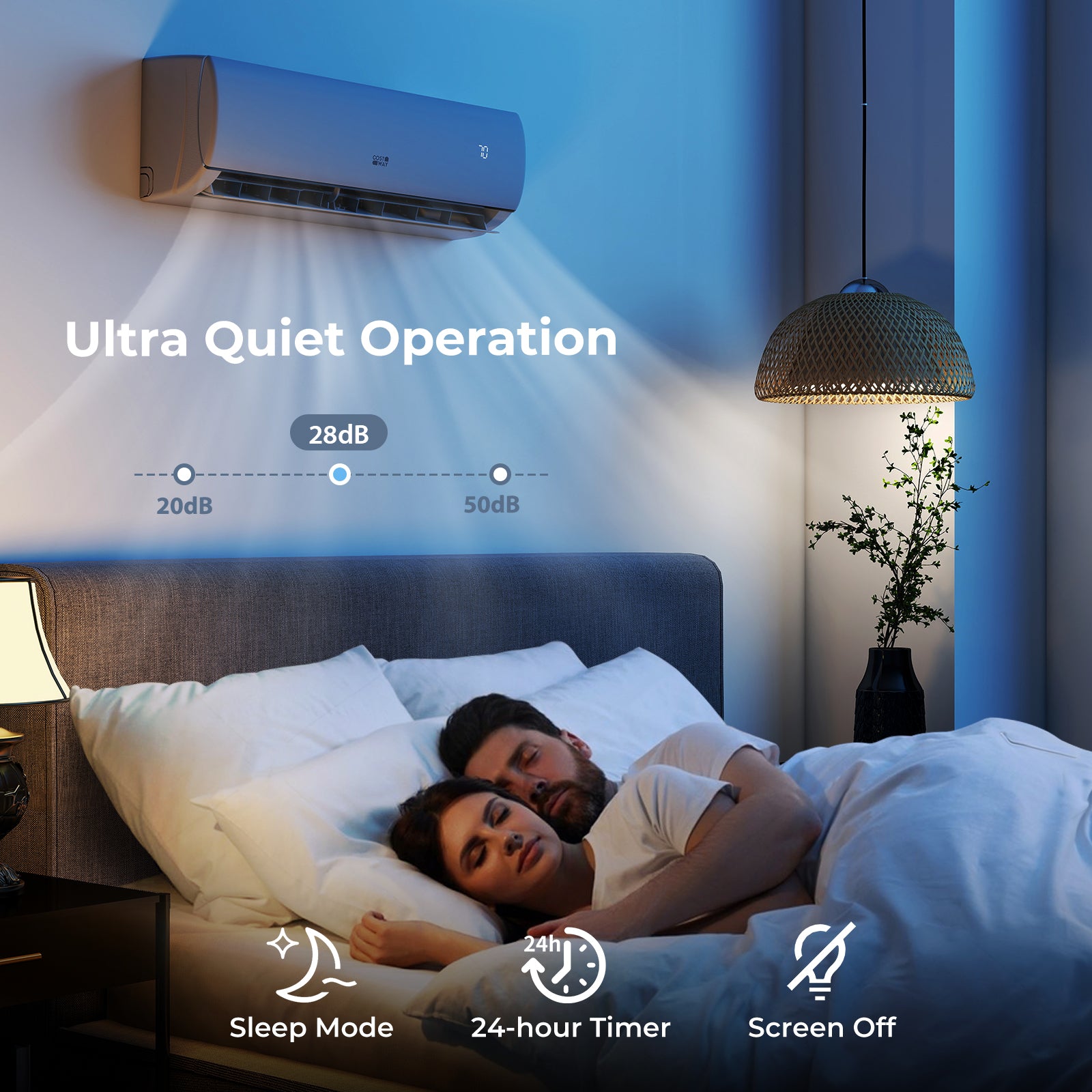 EchoCool Series''‹''‹ 11500 BTU 115V Mini Split Air Conditioner and Heater Pump System Wifi Enabled