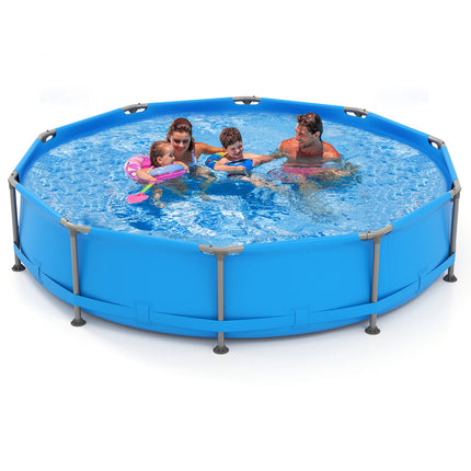 690/978/1158/1617 Gal Outdoor Family Swimming Pool with Metal Frame-12 ft
