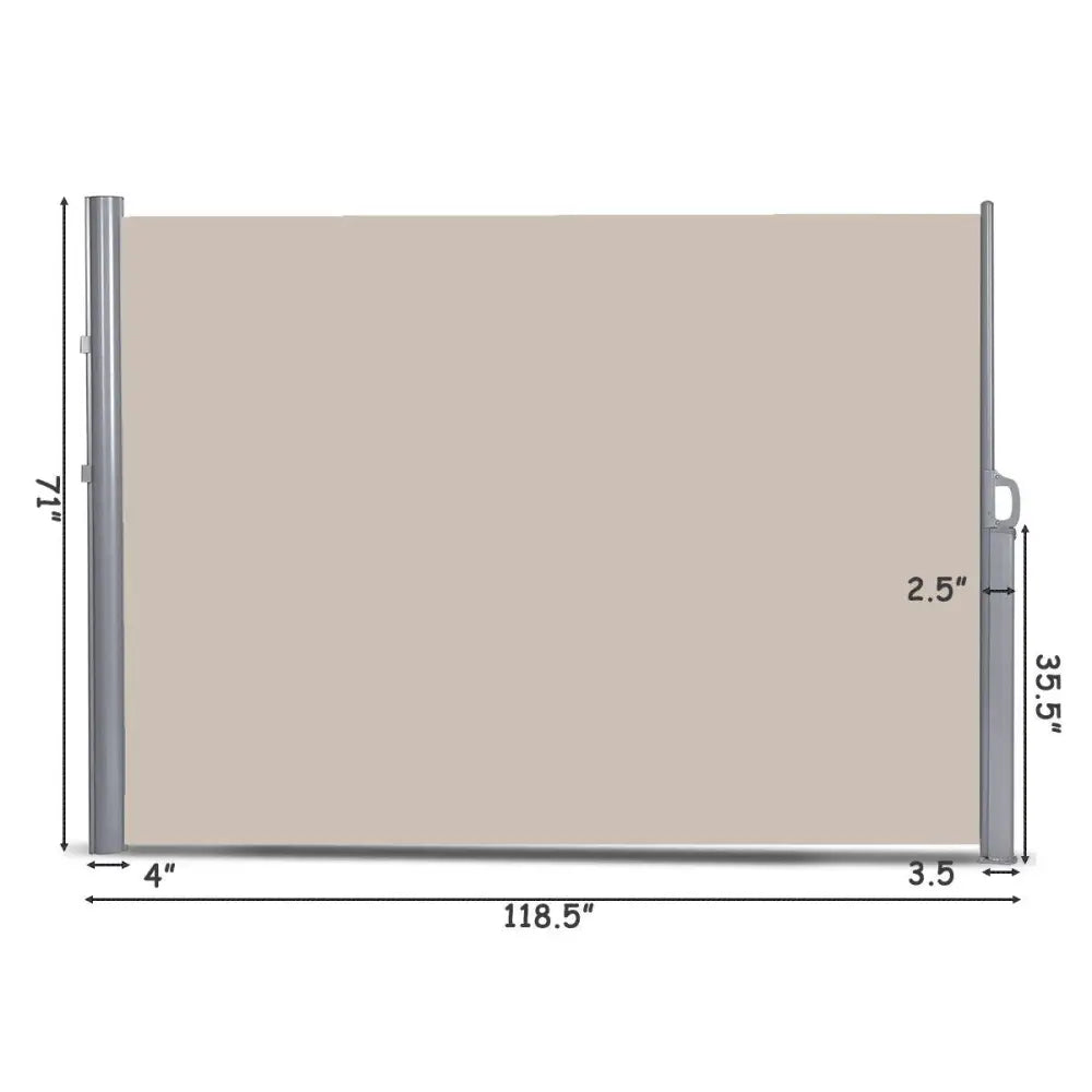 118.5 x 71 Inch Patio Retractable Folding Side Awning Screen - Outdoor Shades