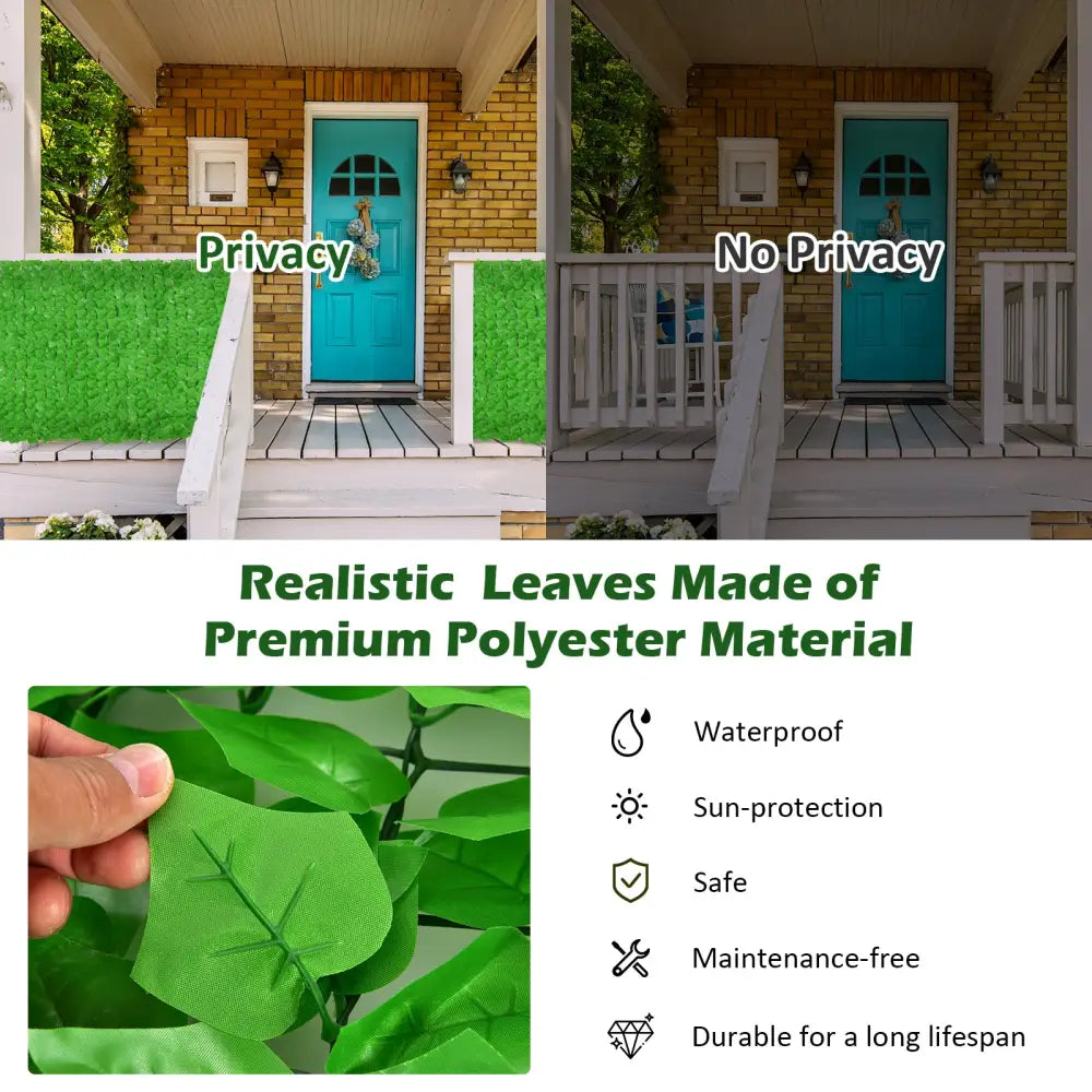 118 x 39 Inch Artificial Ivy Privacy Fence for Fence and Vine Decor - Light Green - Outdoor Privacy Screens