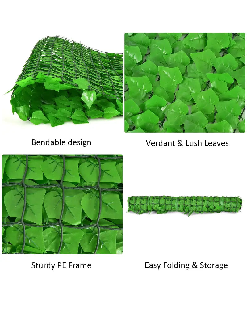 118 x 39 Inch Artificial Ivy Privacy Fence for Fence and Vine Decor - Light Green - Outdoor Privacy Screens