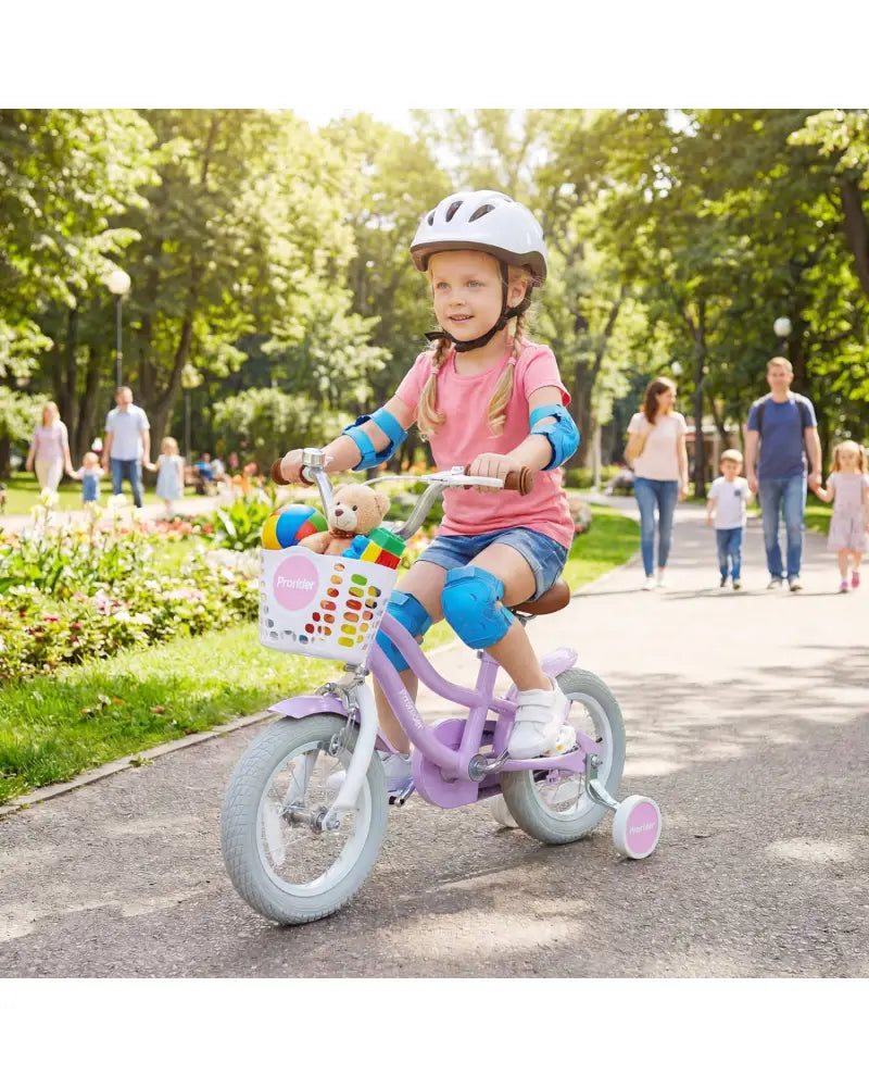 12/14/16/18/20 Inch Adjustable Kids Bike with 2 Brake System-12 Inch - Purple - Kids Bike