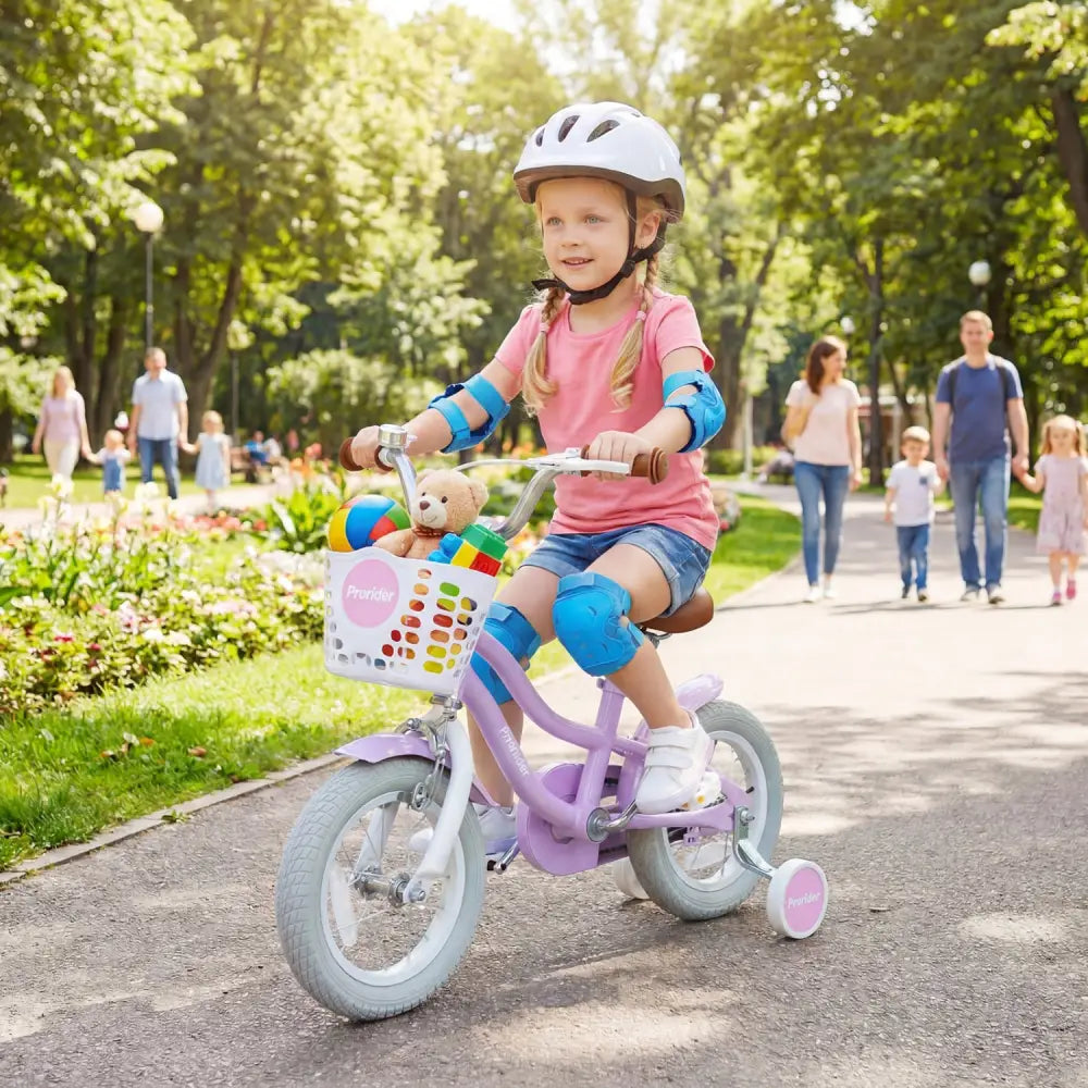 12/14/16/18/20 Inch Adjustable Kids Bike with 2 Brake System-12 Inch - Purple - Kids Bike