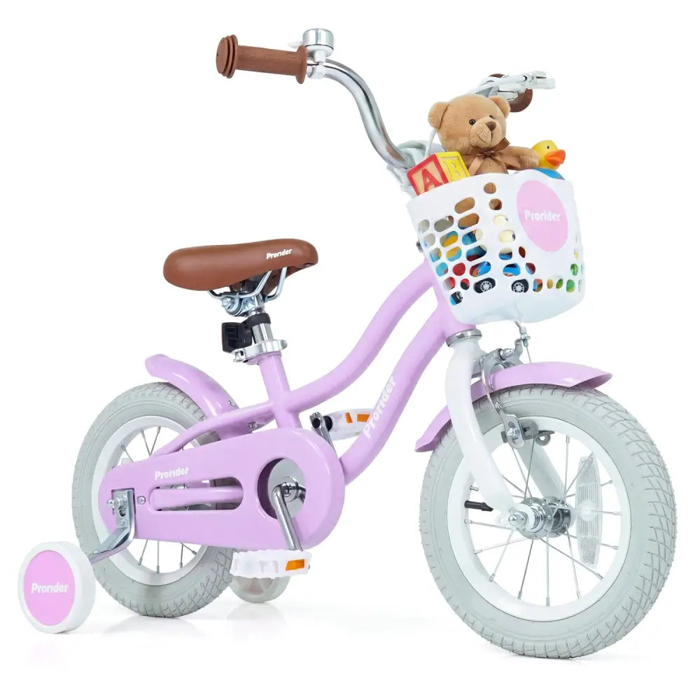 12/14/16/18/20 Inch Adjustable Kids Bike with 2 Brake System-12 Inch - Purple - Kids Bike