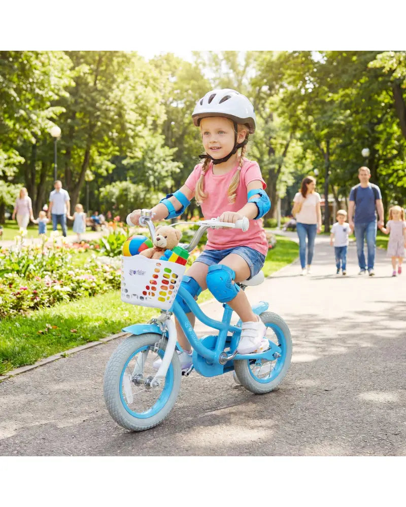 12/14/16/18/20 Inch Kids Bike with Dual Brakes and Adjustable Seat-12 Inch - Blue - Kids Bike