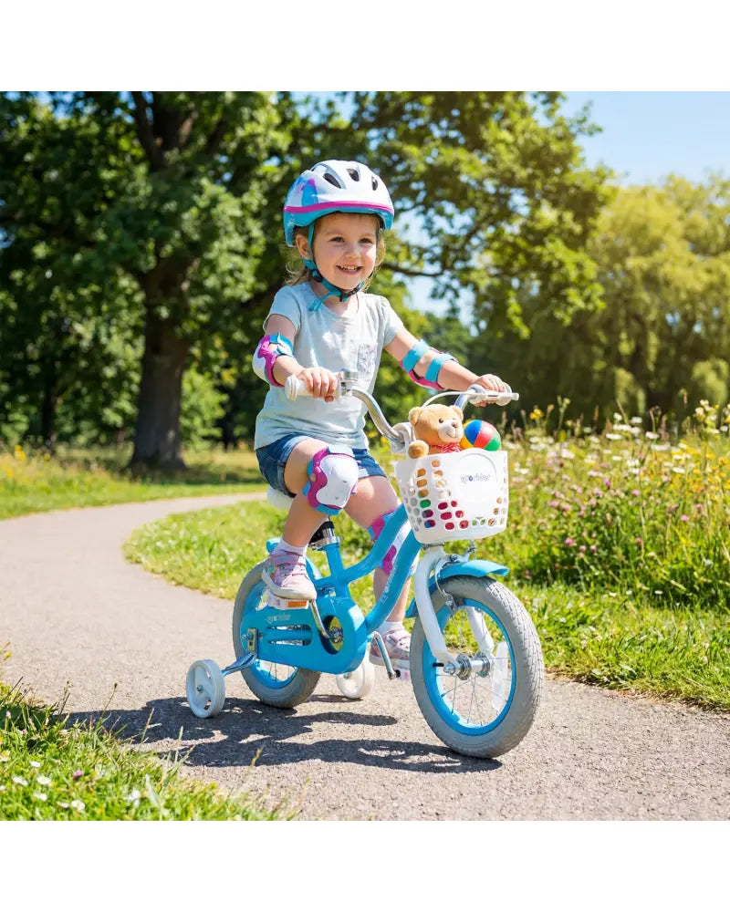 12/14/16/18/20 Inch Kids Bike with Dual Brakes and Adjustable Seat-12 Inch - Blue - Kids Bike