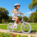 12/14/16/18 Inch Kids Bike Adjustable for 3-8 Years Old Children Purple - Stars & Moon-18 inches - Purple - Kids Bike