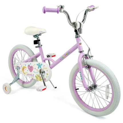 12/14/16/18 Inch Kids Bike Adjustable for 3 - 8 Years Old Children Purple - Stars & Moon - 18 inches - Oasis Home Essentials