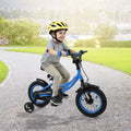 12/14/16/18 Inches Kids Bike with Removable Training Wheels and Adjustable Seatfor 3-8 Years Old Navy-12 inches - Navy
