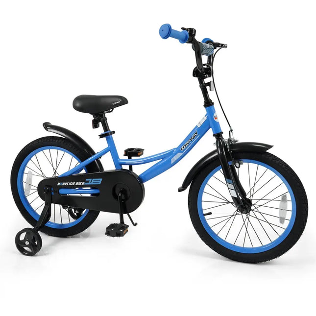 12/14/16/18 Inches Kids Bike with Removable Training Wheels and Adjustable Seatfor 3 - 8 Years Old Navy - 18 inches - Oasis Home Essentials