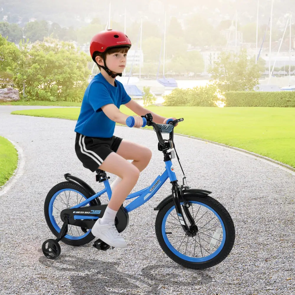 12/14/16/18 Inches Kids Bike with Removable Training Wheels and Adjustable Seatfor 3-8 Years Old Navy-16 inches - Navy