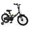 12/14/16/18 Inches Kids Bike with Removable Training Wheels and Adjustable Seatfor 3 - 8 Years Old Black - 16 inches - Oasis Home Essentials