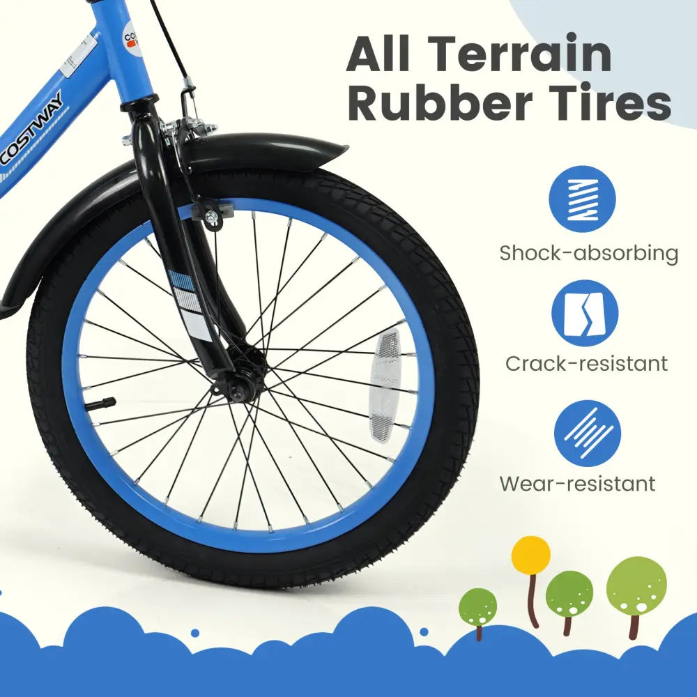 12/14/16/18 Inches Kids Bike with Removable Training Wheels and Adjustable Seatfor 3-8 Years Old Navy-18 inches - Navy