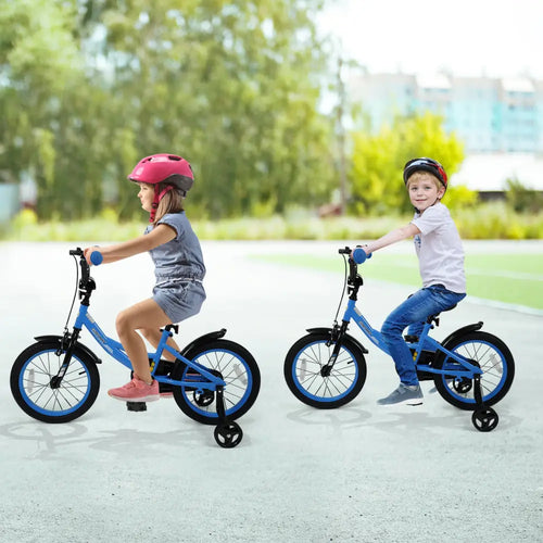 12/14/16/18 Inches Kids Bike with Removable Training Wheels and Adjustable Seatfor 3-8 Years Old Navy-16 inches - Navy