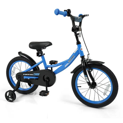 12/14/16/18 Inches Kids Bike with Removable Training Wheels and Adjustable Seatfor 3 - 8 Years Old Navy - 16 inches - Oasis Home Essentials