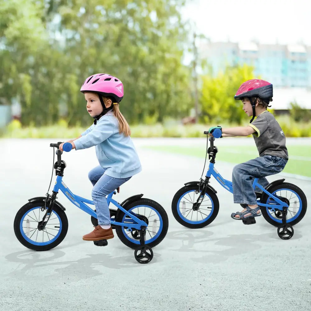 12/14/16/18 Inches Kids Bike with Removable Training Wheels and Adjustable Seatfor 3-8 Years Old Navy-14 inches - Navy