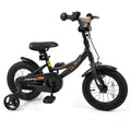 12/14/16/18 Inches Kids Bike with Removable Training Wheels and Adjustable Seatfor 3 - 8 Years Old Black - 12 inches - Oasis Home Essentials