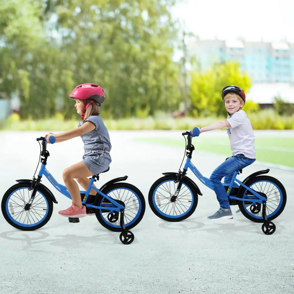 12/14/16/18 Inches Kids Bike with Removable Training Wheels and Adjustable Seatfor 3-8 Years Old Navy-18 inches - Navy