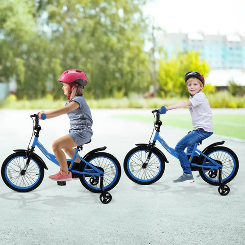 12/14/16/18 Inches Kids Bike with Removable Training Wheels and Adjustable Seatfor 3-8 Years Old Navy-18 inches - Navy