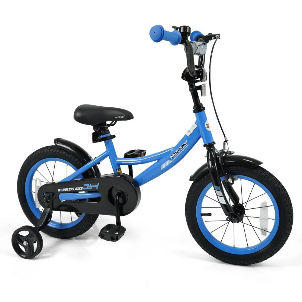 12/14/16/18 Inches Kids Bike with Removable Training Wheels and Adjustable Seatfor 3 - 8 Years Old Navy - 14 inches - Oasis Home Essentials