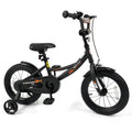 12/14/16/18 Inches Kids Bike with Removable Training Wheels and Adjustable Seatfor 3-8 Years Old Black-14 inches