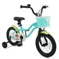 12/14/16 Inch Kids Bike with Training Wheels and Basket Green Color-14 - Kids Bike