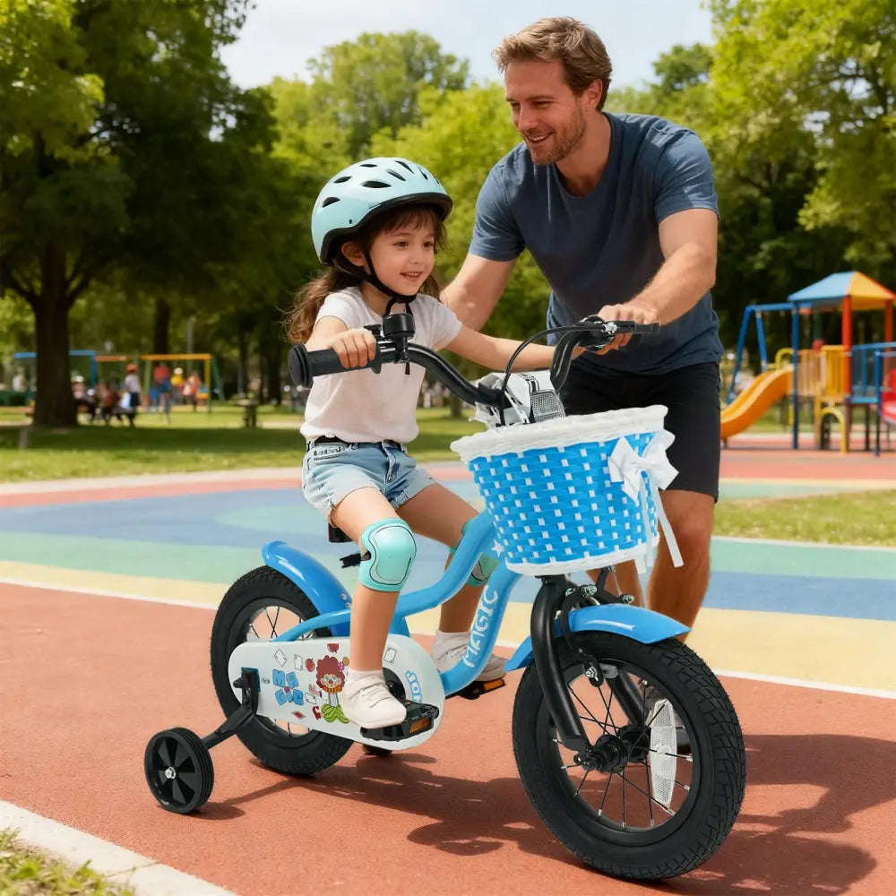 12/14/16 Inch Kids Bike with Training Wheels and Basket Navy Color-12 - Navy - Kids Bike