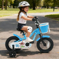 12/14/16 Inch Kids Bike with Training Wheels and Basket Navy Color-12 - Navy - Kids Bike