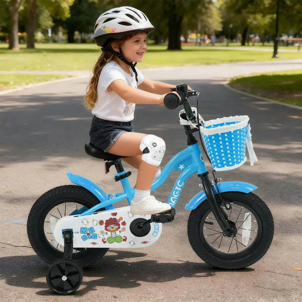 12/14/16 Inch Kids Bike with Training Wheels and Basket Navy Color-12 - Navy - Kids Bike
