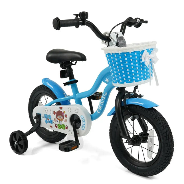 12/14/16 Inch Kids Bike with Training Wheels and Basket Navy Color-12 - Navy - Kids Bike