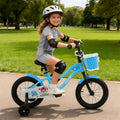 12/14/16 Inch Kids Bike with Training Wheels and Basket Navy Color-14 - Navy - Kids Bike