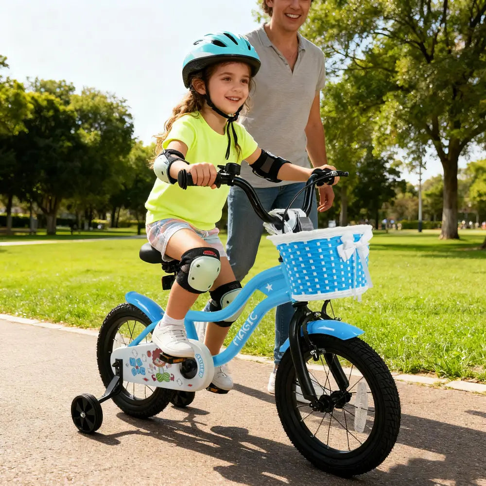 12/14/16 Inch Kids Bike with Training Wheels and Basket Navy Color-14 - Navy - Kids Bike