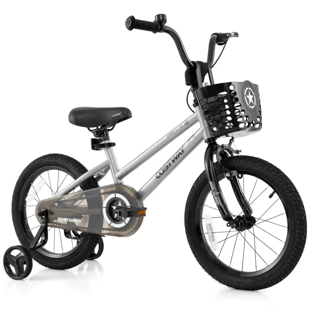 12/14/18 Inch Kids Bike Adjustable with Transparent Chain Cover for 3 - 8 Years Old - 16 inches - Oasis Home Essentials