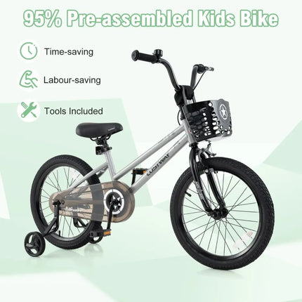 12/14/18 Inch Kids Bike Adjustable with Transparent Chain Cover for 3 - 8 Years Old - 16 inches - Oasis Home Essentials