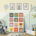 12 Cube Kids Wardrobe Closet with Hanging Section and Doors-White - White - Kids Storage