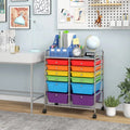 12 Drawers Rolling Cart Storage Scrapbook Paper Organizer Bins-Deep Multicolor Costway