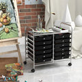 12 Drawers Rolling Storage Cart for Home and Office-Black Costway