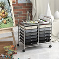 12 Drawers Rolling Storage Cart for Home and Office-Gradient Grey Costway