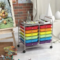 12 Drawers Rolling Storage Cart for Home and Office-Multicolor Costway