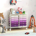 12 Drawers Rolling Storage Cart for Home and Office-Purple Costway