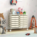 12 Drawers Rolling Storage Cart for Home and Office-White Costway
