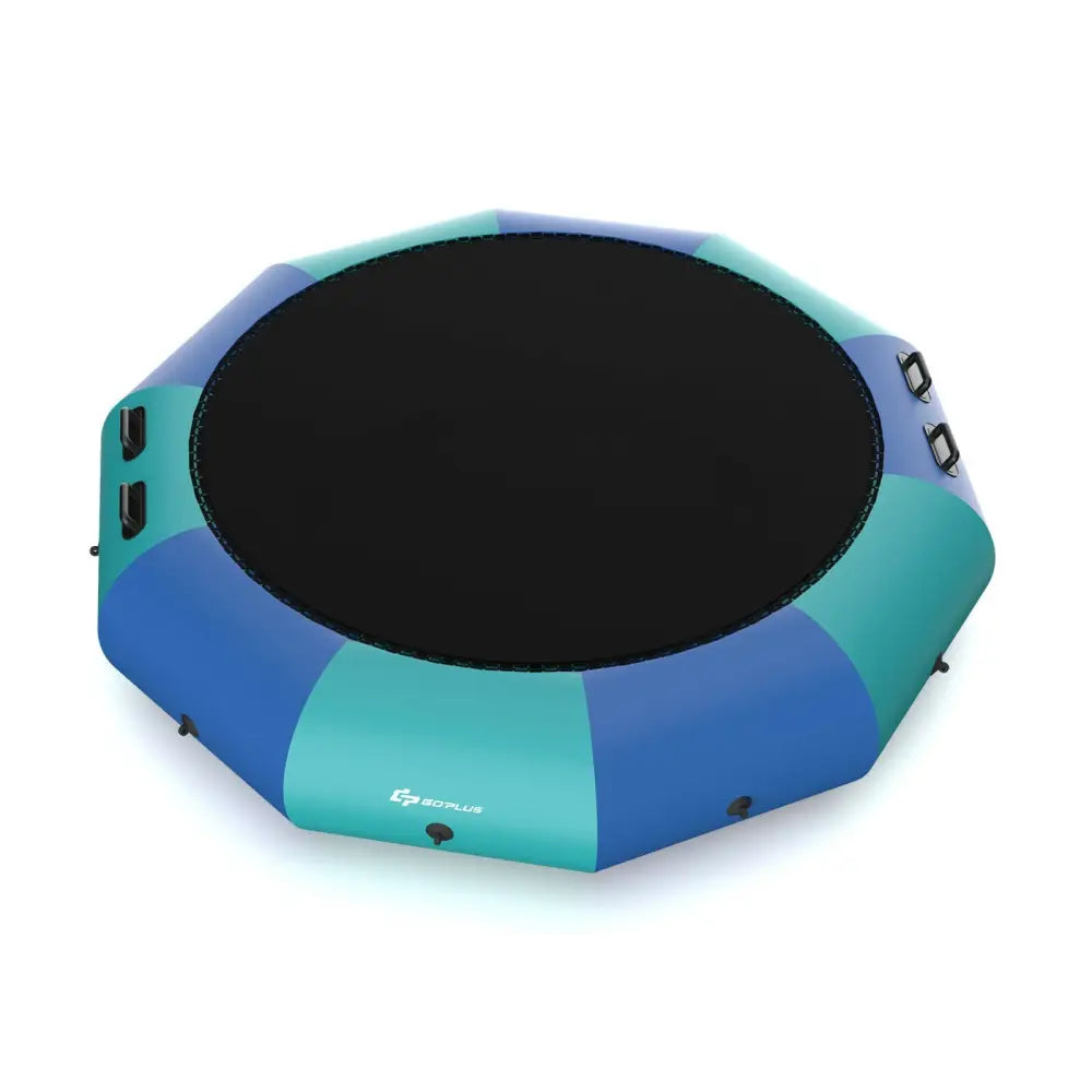 12 Feet Inflatable Splash Padded Water Bouncer Trampoline-Blue - Blue - Trampolines